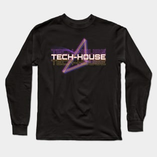 TECH HOUSE  - Audio Geometry (pink/orange) Long Sleeve T-Shirt